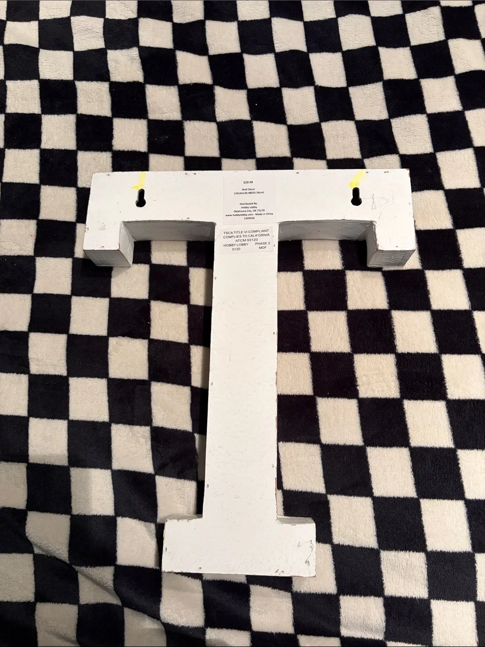 Hobby Lobby Distressed White Wooden Letter T